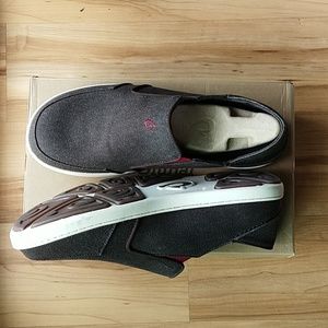 Olukai Dark Brown Canvas Slipons 11 Mens